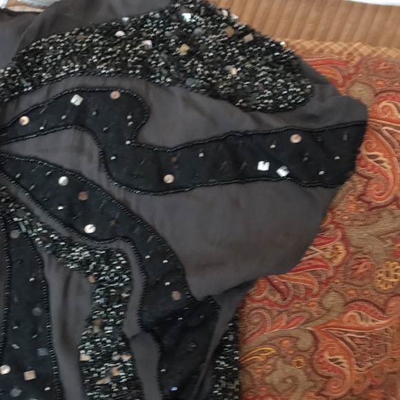 Gold Hawk silky (viscose) sequined dress w/ slip - Picture 5 of 5